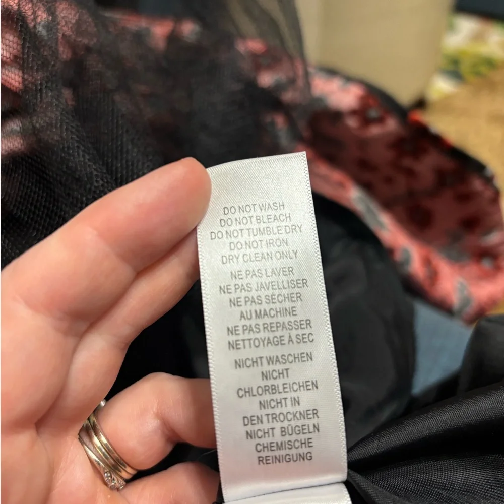 Adrianna Papell Black Dress with Red Floral Accents - Picture 3 of 10